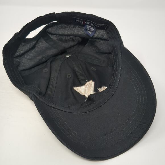 The Ymca Strapback Baseball Cap Black OS Adjustable Embroidered Port Authority - Picture 7 of 9
